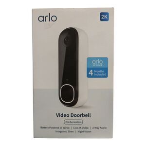 Arlo 2K 2nd Gen Video Doorbell, Battery or Wired, with Night Vision